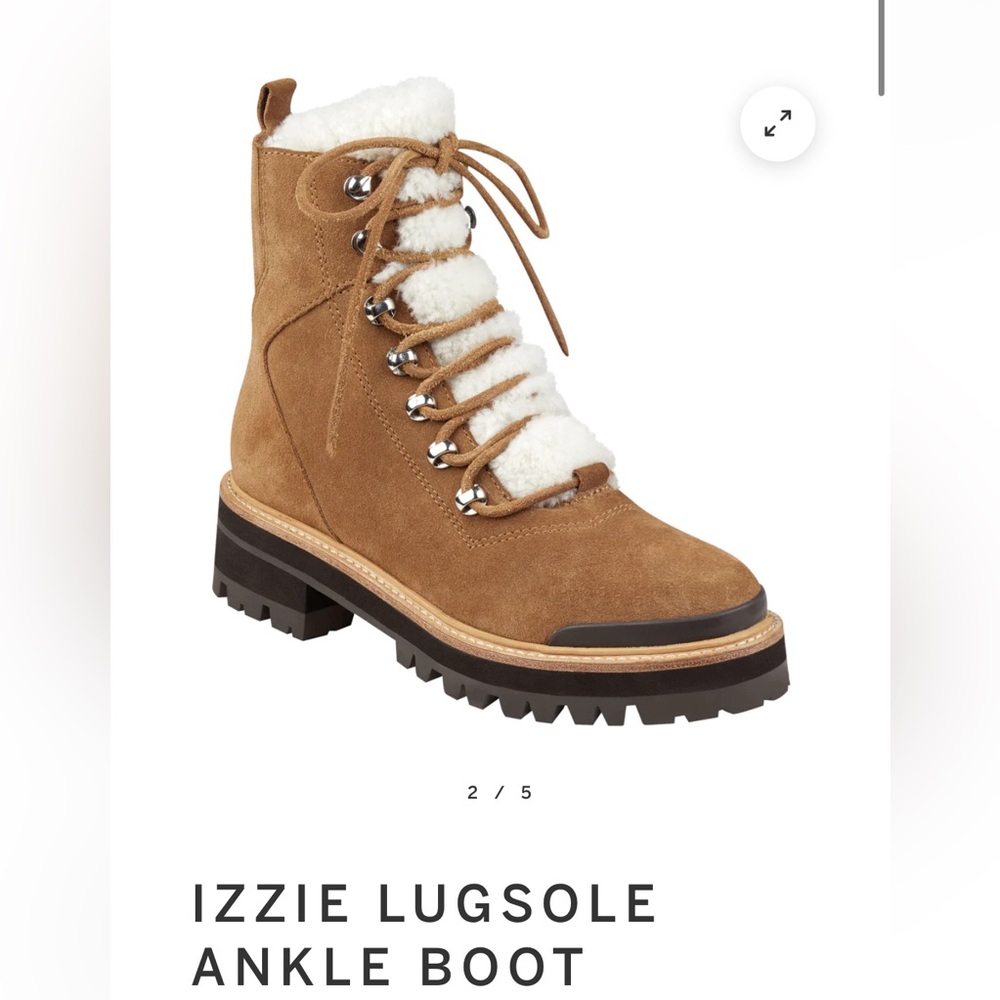 Marc Fisher LTD izzie boots, cognac suede, size 8